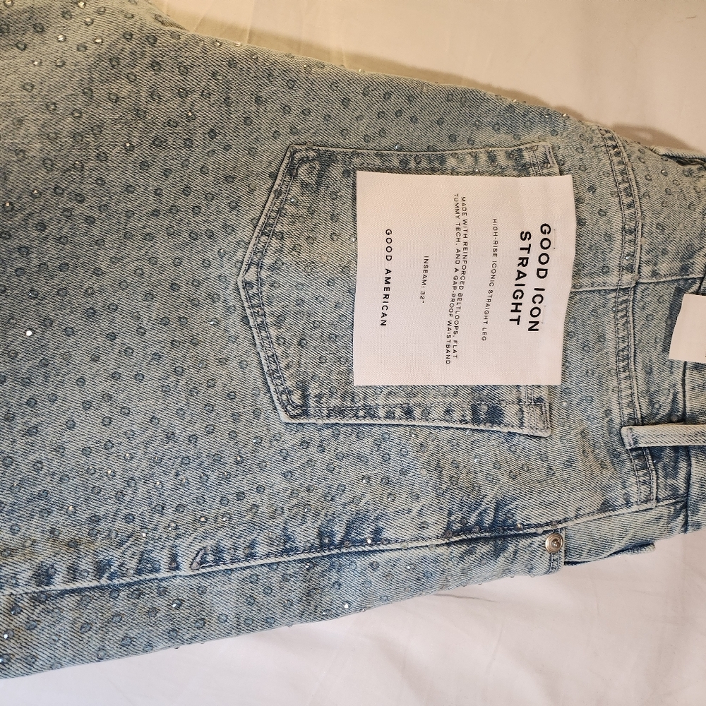 Good American Gem Good Icon High-Rise Straight-Leg Jeans - Picture 6 of 10